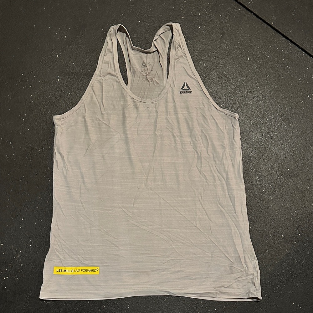 Les Mills Reebok LM body pump Light Gray women’s Tank Top Small